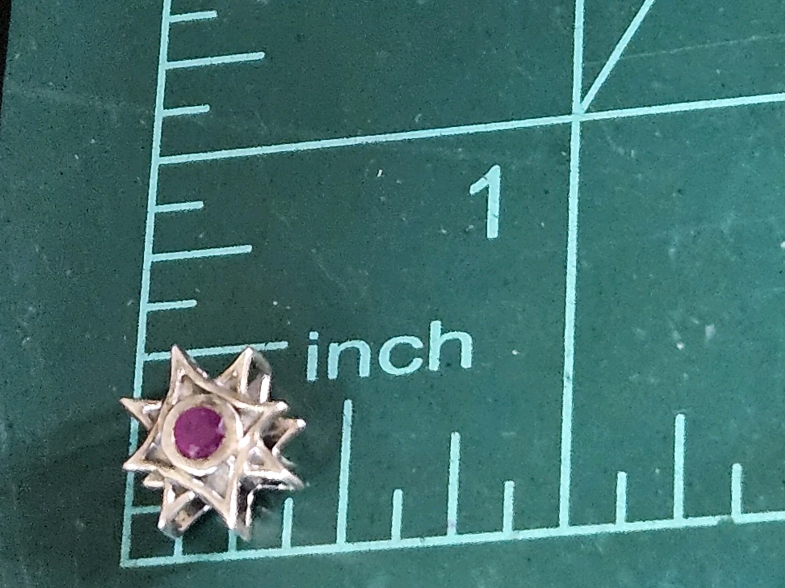 Sterling Silver Ruby Star Small Slide Pendant - image 9