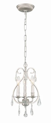 Crystorama Ashton 10"W Olde Silver 3-Light Mini Chandelier - Picture 3 of 8