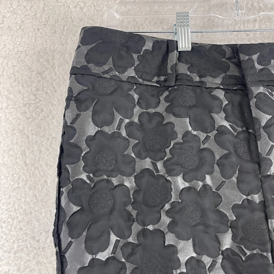 Pantalones de pierna ancha Marni negros florales de jacquard para mujer hechos en Italia tiro medio talla 6 Foto 4 de 4