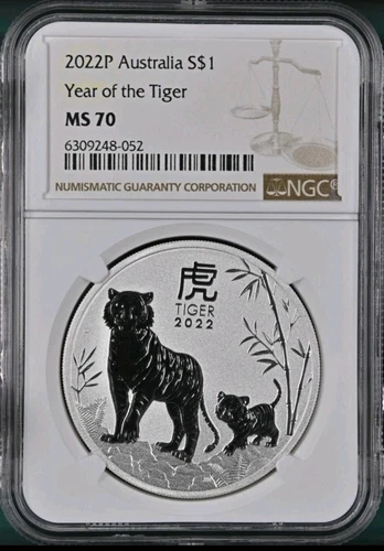 2022P Australia $$1, Year Of The Tiger NGC MS70 - Lunar Series
