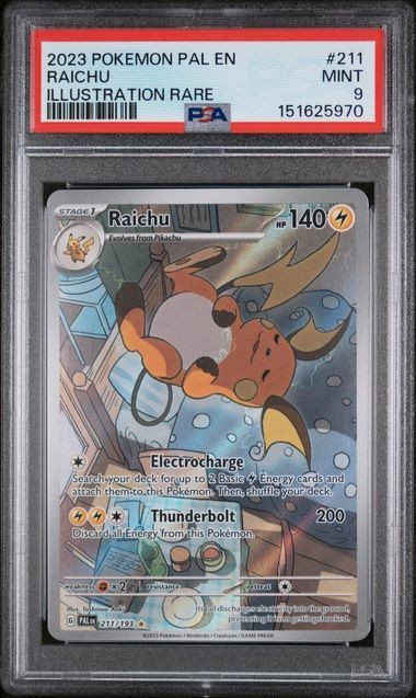 Raichu - Illustration Rare SV02: Paldea Evolved 211/193  PSA 9 Pokemon