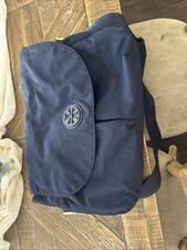 Tory Burch Navy Blue Nylon Messenger Diaper Bag with Adjustable Strap bag only