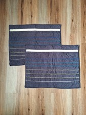 Pottery Barn Teen 2 Pillow Shams Standard Size 26x20 Stripes Navy Blue