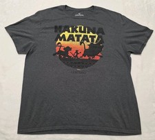Disney The Lion King Hakuna Matata Timon Pumba Simba Gray Men's T-shirt Size XL