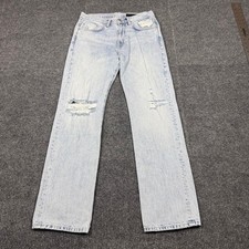 Zara Womens Light Wash Distressed Straight Leg Jeans Size 4 Actual waist 32" 