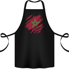 Torn Morocco Flag Moroccan Day Football Cotton Apron 100% Organic