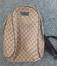 Gucci Monogram GG Backpack Canvas Brown Great Condition Authentic Designer Bag