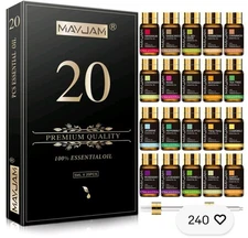 MAYJAM 20Pcs Essential Oil Set Aromatherapy Gift Kit 100% Pure Oils for Diffuser