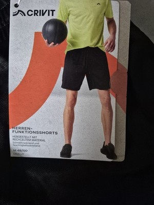 Herren Funktionsshorts, Sporthose, Freizeithose, schwarz, Gr. M=48/50