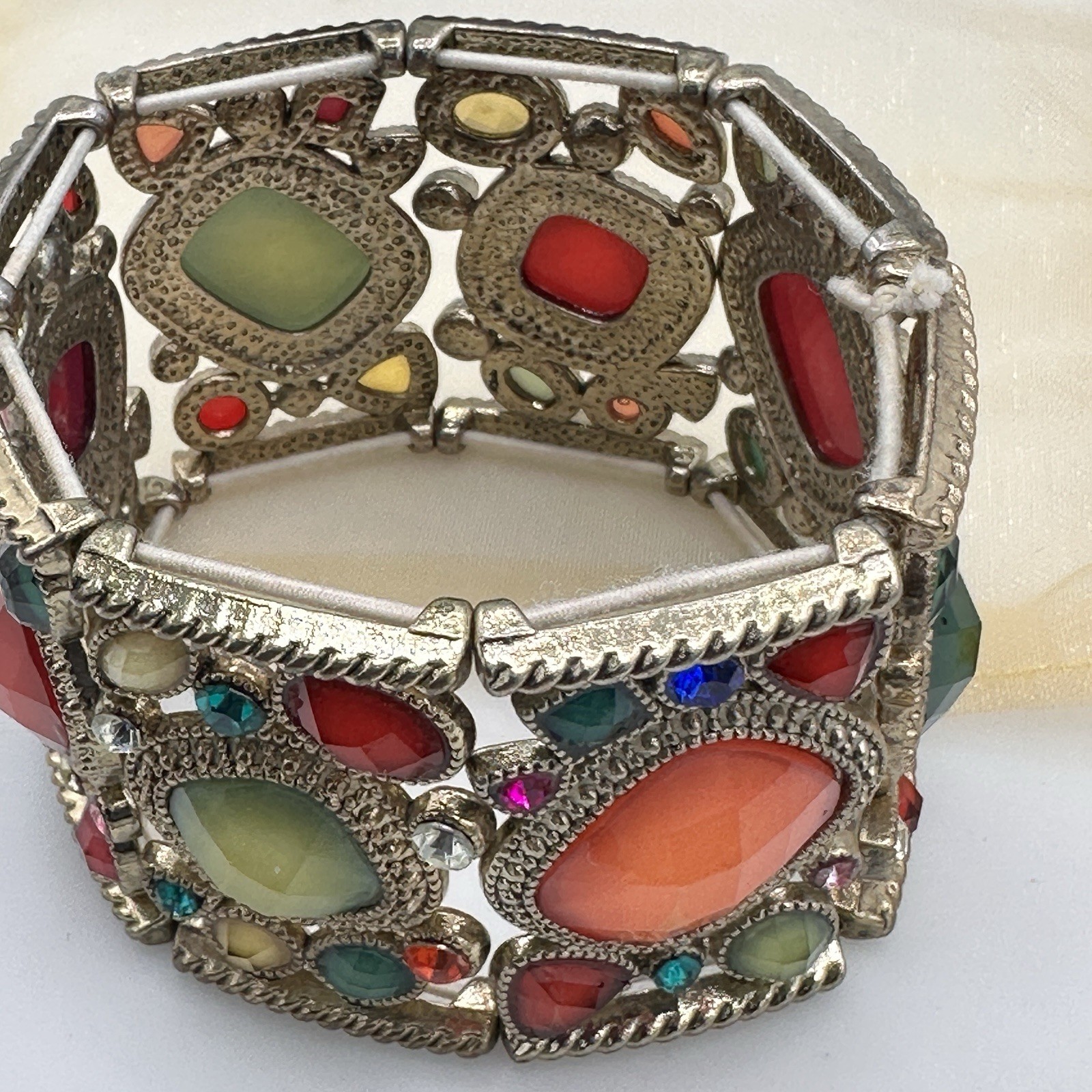 Colorful Multi Stone Statement Stretch Bracelet A… - image 12