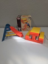 Vintage 1989 Little Tikes Dollhouse Size PICNIC TABLE AND SLIDE # 5594