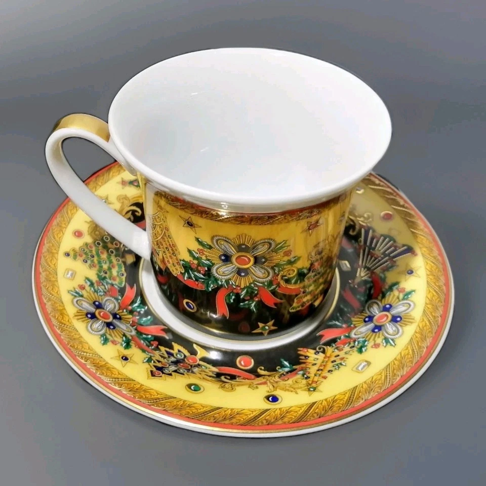 Rosenthal Versace 2 x Espressotasse + 2 x Untertasse 4-tlg Christmas 2013 Ovp - Bild 4 von 4