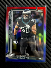 2025 Topps Chrome Football Jaelan Phillips Red, White & Blue Refractor Card #192