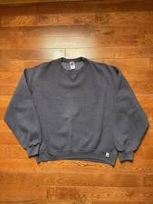 VTG Russell Athletic Sz Large Blue Purple Blank Sweatshirt Dri-Power Y2K Mexico