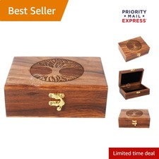 Handmade Tree of Life Rosewood Keepsake Box - Elegant Jewelry Organizer 7x5
