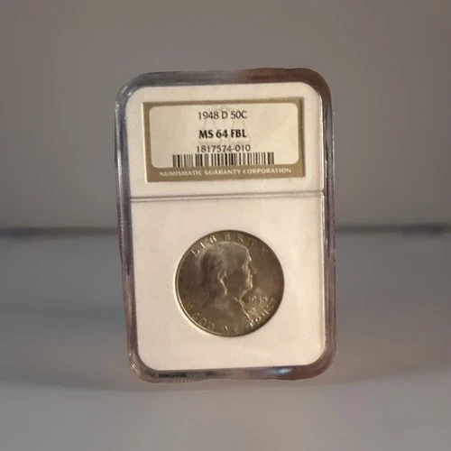 1948-D Franklin Half Dollar "NGC MS64 FBL" 🔔🔔🦅🦅