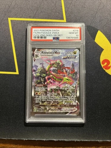 PSA 10 Rayquaza Vmax 218/203 Alt Art -Alternative Pokemon Card- Evolving Skies