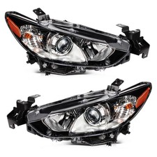 Headlights Assembly Pair For Mazda 6 2014 2015 2016 2017 Black Housing Headlmaps