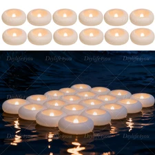 24PCS Flickering Waterproof LED Floating Candles Tealights Water-Activated Pool