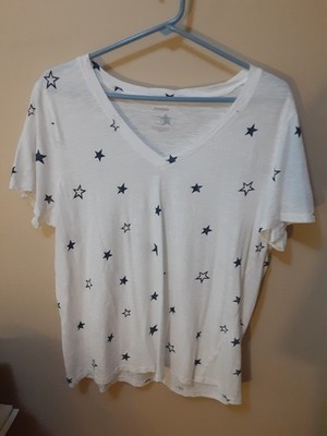 Somoma White t-shirt with Navy Stars Size L Everyday Tee