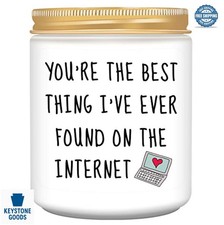 Lavender Scented Jar Candle Funny Gift for Her Him Soy Wax Relaxing Sleep