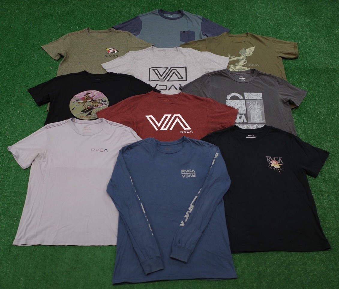 Lot Of 10 RVCA T Shirt Size Medium Surf Graphic Tees-image