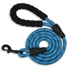 6 FT Strong Pet Dog Leash with Soft Padded Handle,Highly Reflective Rope - Blue
