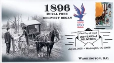 25-286, 2025,  250 Years of Delivering, First Day Cover, 250th Anniversary, Pict