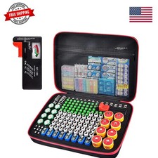 225 Battery Organizer Storage Case with BT-168 Tester  AA AAA AAAA C D Cell...
