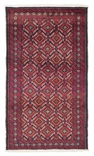 Vintage Geometric Area Rug 3'2" x 5'5" Traditional Hand-Knotted Wool Carpet