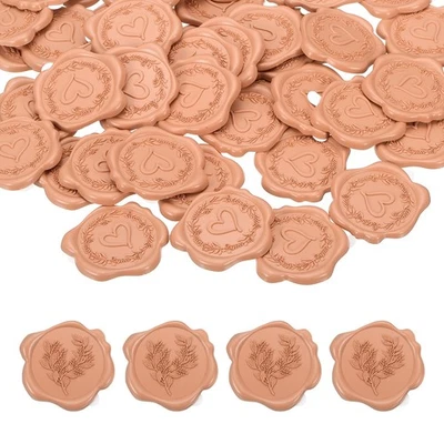 Autocollants sceau de cire pour Heart, 50 autocollants gaufrés, Rose - Photo 1/4