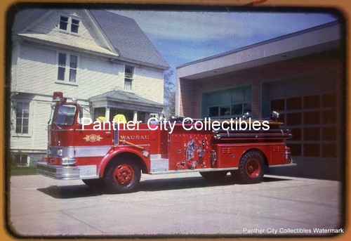Vintage 35mm Fire Truck Slide #167 Wausau Wisconsin Dept '68 Seagrave Apparatus