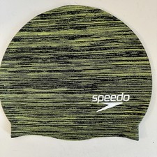 Speedo Adult Silicone Swim Cap, Green And Black, Pre-Owned