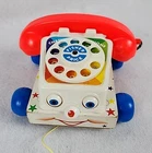 FISHER PRICE ORIGINAL CHATTER TELEPHONE ROTARY PHONE PULL TOY 1961 VINTAGE 747