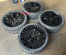 26 Silverado Sierra Mesh Wheels Gloss Black 35 Mt Tires Tahoe Yukon Tpms