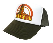 Aloha Trucker Hat mesh hat snapback hat Brown New