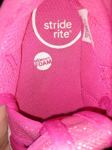 Stride Rite Sparkly Pink Cloth Hook & Loop Tennis Shoe / Sandal Size US 6M EU 22 - Picture 7 of 7