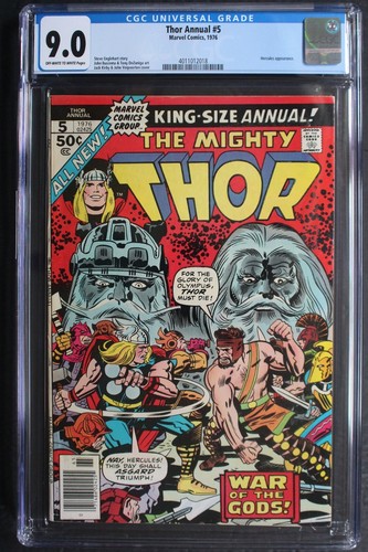 THOR ANNUAL #5 1976 1st Toothgnasher Toothgrinder 1976 ASGARD vs OLYMPUS CGC 9.0