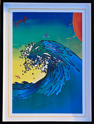 Peter Max The Great Wave Ocean Unique Original Painting SIGNED