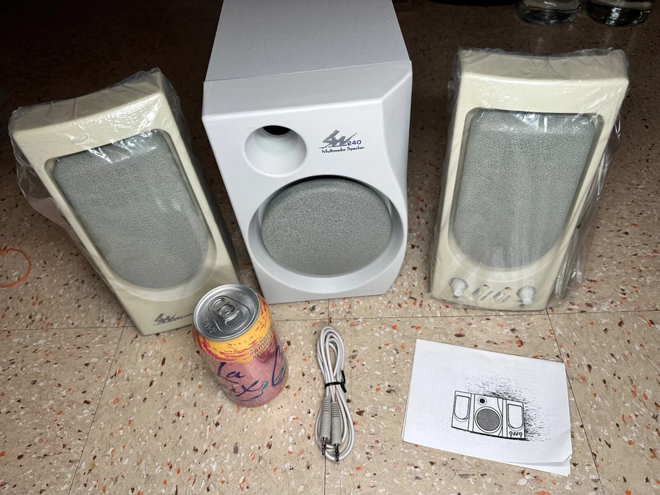 Vtg Stereo Speakers 600 W Surround Subwoofer Multimedia System Mac PC NIB 1990’s - Image 2 of 4