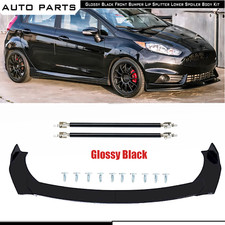 Front Bumper Lip Splitter Spoiler Chin Strut Rod For Ford Fiesta St Rs Mk6 Mk7