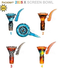 14mm Glass ART Bowl X Screen Upward Handle thick NorthStar glass ✨ 🌟⭐ 🎆💥