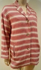 Paul & Joe Sister Red White Cotton Blend Striped Casual Blazer Jacket Fr36 Uk8