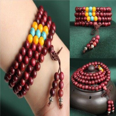8mm 108 violet rosewood bead men bracelet Bohemian Mala Wrap malaEthnic Cuff