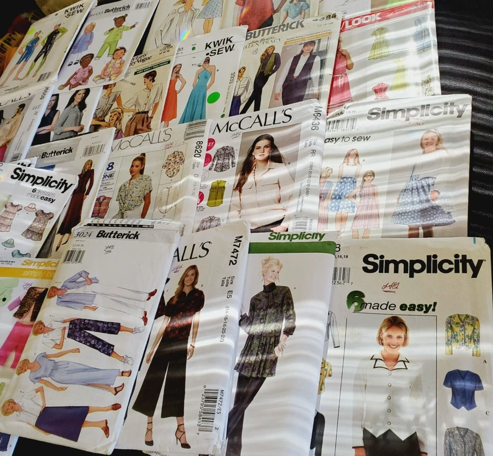 25 Pcs Vtg Sewing Patterns 70's 00's Simplicity McCall's Craft Junk Journal Lot - Image 4 of 4