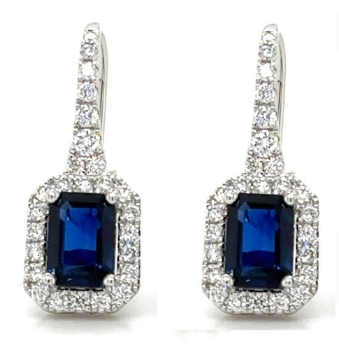Orecchini A Perno Carissima Con Diamante E Topazio Blu In Oro Bianco 9 Carati – Gioiello Eleganza Italiana