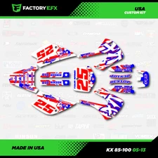 Red White & Blue USA Racing Graphics fits 05-13 Kawasaki Kx100 Kx 85 kx85 kx100