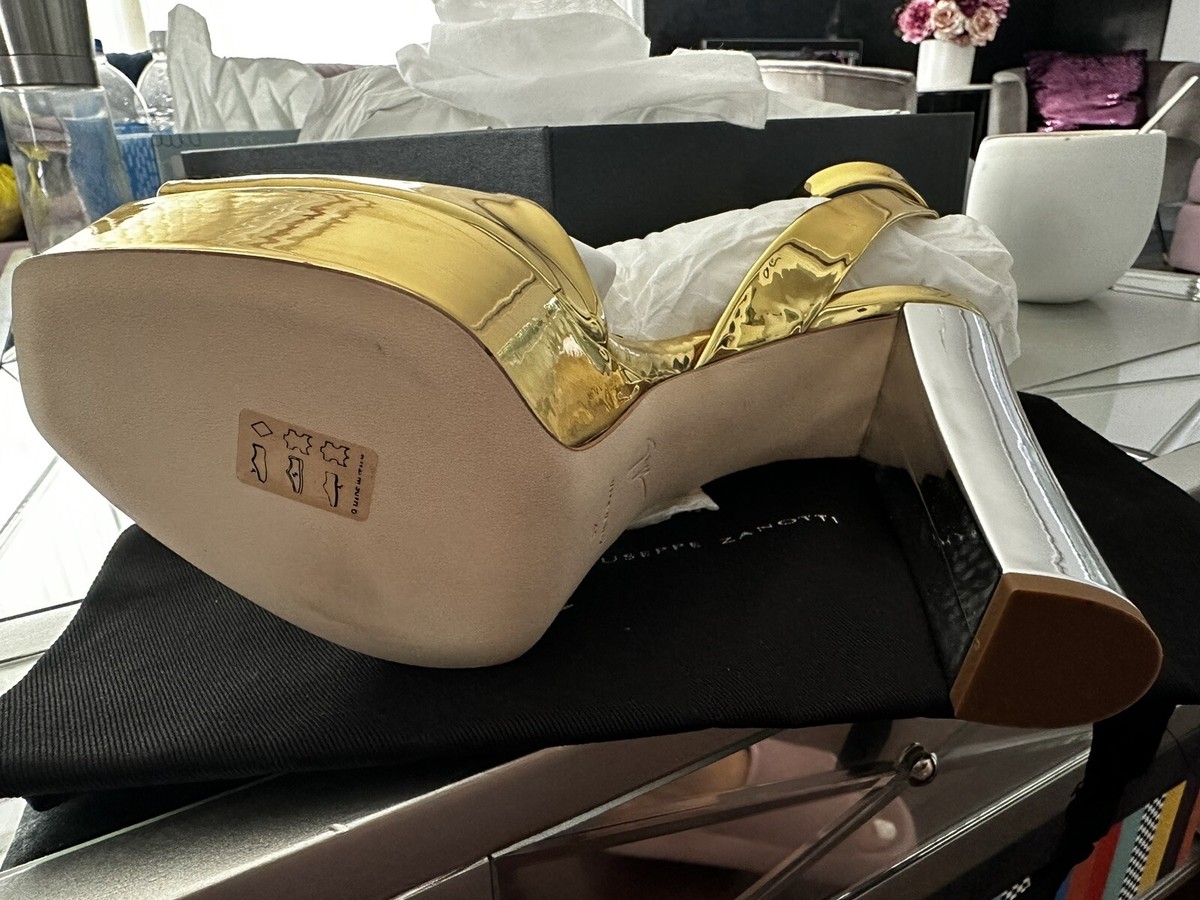 Giuseppe Zanotti Gold Betty Peep Toe Pumps 41 | eBay