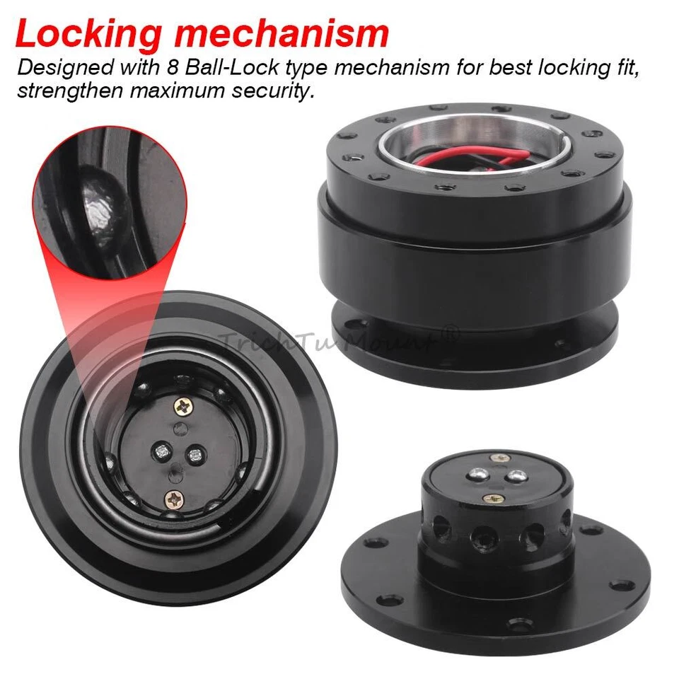 Kit de adaptador de buje de liberación rápida de cubo de volante negro Boss para Honda CR-V Civic Foto 4 de 4