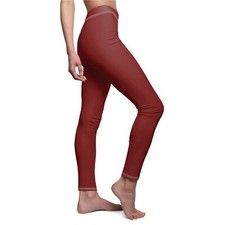 Dark Red - Women's Cut  Sew Casual Leggings AOP 